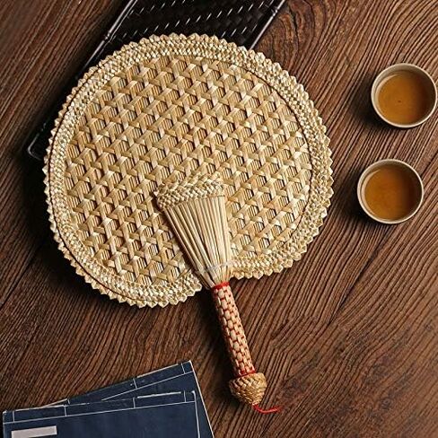 Coasta Hand-Woven Woven Straw Hand Fan Old Summer Natural Hand Fan Environmentally Friendly Hand-Woven Fan Decorative Round Fan in Kuwait