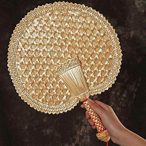 Coasta Hand-Woven Woven Straw Hand Fan Old Summer Natural Hand Fan Environmentally Friendly Hand-Woven Fan Decorative Round Fan in Kuwait