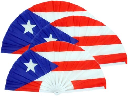 13 Inches Country Flag Folding Fabric Large Hand Fans Patriotic Country Flag Design for Independence Parade Pride Party Souvenir Gifts-3 Pack (Ecuador) in Saudi Arabia