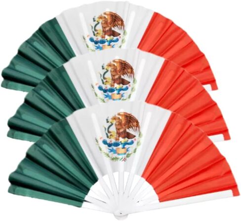 13 Inches Country Flag Folding Fabric Large Hand Fans Patriotic Country Flag Design for Independence Parade Pride Party Souvenir Gifts-3 Pack (Ecuador) in Saudi Arabia