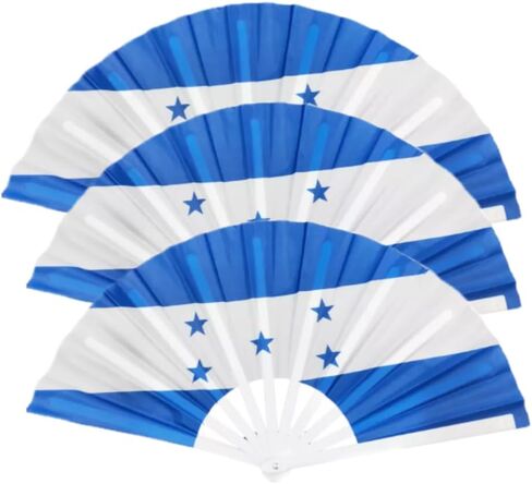 13 Inches Country Flag Folding Fabric Large Hand Fans Patriotic Country Flag Design for Independence Parade Pride Party Souvenir Gifts-3 Pack (Ecuador) in Saudi Arabia