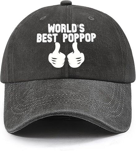 World's Best Poppop A Retro Adjustable Water-Washed Baseball Cap Suitable for Both Men and Women in Kuwait