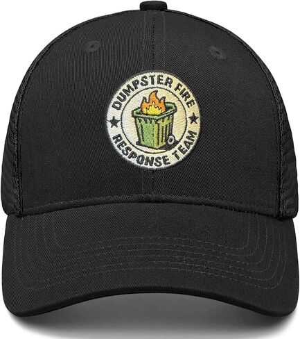 Dumpster Fire Response Team Funny Trucker Hat, Embroidered Sarcastic Mesh Back Baseball Cap, Adjustable Black Novelty Hat for Men Women in Saudi Arabia