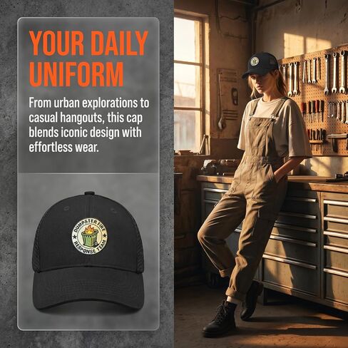 Dumpster Fire Response Team Funny Trucker Hat, Embroidered Sarcastic Mesh Back Baseball Cap, Adjustable Black Novelty Hat for Men Women in Saudi Arabia