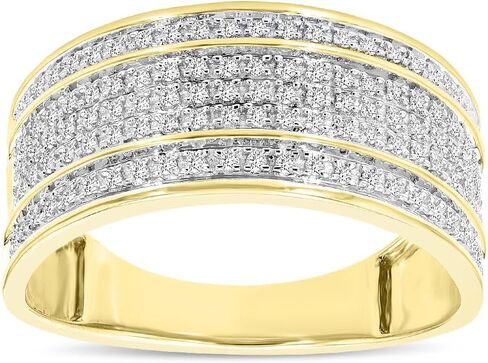 Elysium Unisex Diamond Band Ring in 10K Gold in Saudi Arabia