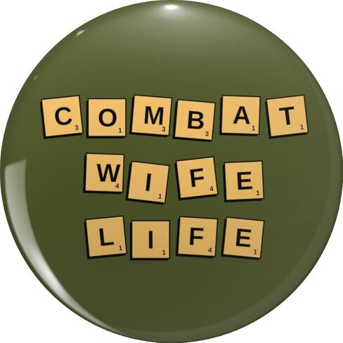 Scrabble Tiles Combat Wife Life Military Spouse Support Pin Lapel Pin Brooch Steel Pins Badge 0.75" in Kuwait