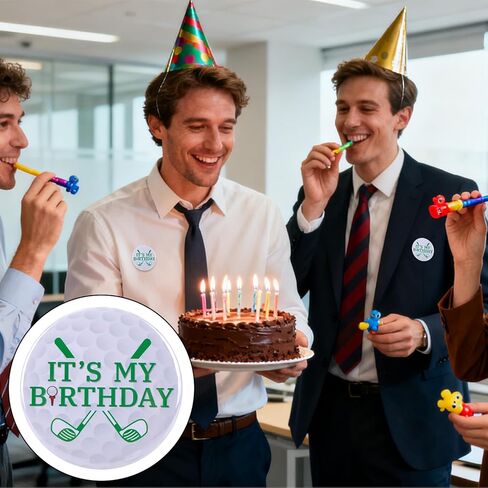 Its My Birthday Pin, 5.8cm/2.3in Golf Theme Happy Birthday Button Round Badge for Men Women Kids Adults Celebration Party Favor Decoration & Gift Supplies in Kuwait