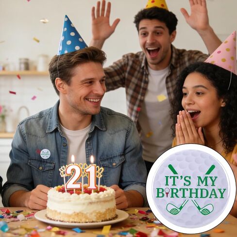 Its My Birthday Pin, 5.8cm/2.3in Golf Theme Happy Birthday Button Round Badge for Men Women Kids Adults Celebration Party Favor Decoration & Gift Supplies in Kuwait