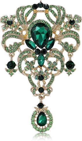 YOQUCOL Retro Austrian Crystal Big Brooch Pin for Women Large Flower Shape Brooches Lapel Pins for Sweater,Coat Dress Accessories in Kuwait