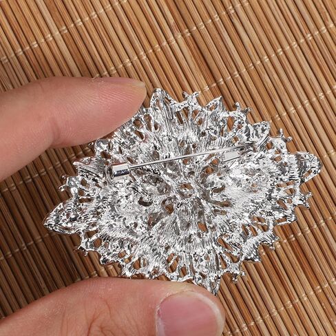 Rhinestone Brooches for Women, Vintage Crystal Brooch Pins Elegant Silver Diamond Lapel Pins for Sweater Coat Dress Suit Wedding Parties in Kuwait