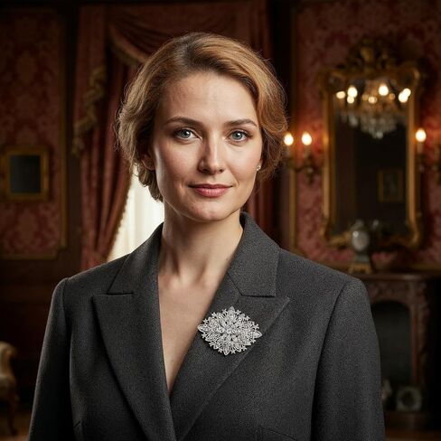Rhinestone Brooches for Women, Vintage Crystal Brooch Pins Elegant Silver Diamond Lapel Pins for Sweater Coat Dress Suit Wedding Parties in Kuwait