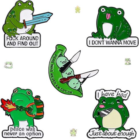 8Pcs Kawaii Frog Enamel Pin Set Cute Cartoon Frog Brooches, Lapel Pins for Backpacks, Jackets, Hats, Perfect Gifts for Women, Teens in Saudi Arabia