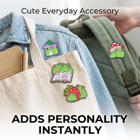 8 قطع kawaii الضفدع المينا دبوس مجموعة لطيف الكرتون الضفدع دبابيس، دبابيس التلبيب لحقائب الظهر والسترات والقبعات، والهدايا المثالية للنساء والمراهقين in Kuwait