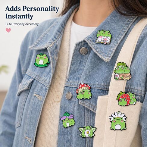 8 قطع kawaii الضفدع المينا دبوس مجموعة لطيف الكرتون الضفدع دبابيس، دبابيس التلبيب لحقائب الظهر والسترات والقبعات، والهدايا المثالية للنساء والمراهقين in Kuwait