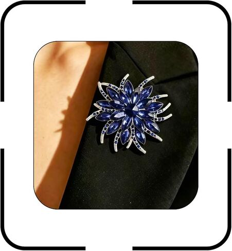 Dainty Crystal Flower Brooch Pin for Women Sparkling Elegant Rhinestone Floral Lapel Brooches Pins Clothing Hat Bag Scarf Decoration Daily Wedding Party Accessories Jewerly in Saudi Arabia
