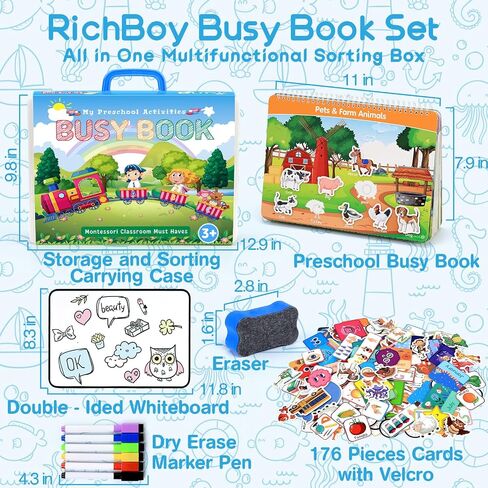 Preschool Workbooks Handwriting Practice Book for Kids, Montessori Toys Preschool Learning Activities, Autism Learning Materials, Toddler Tracing Book Learn Number Alphabet Shapes Animal for Ages 3-5 in Kuwait