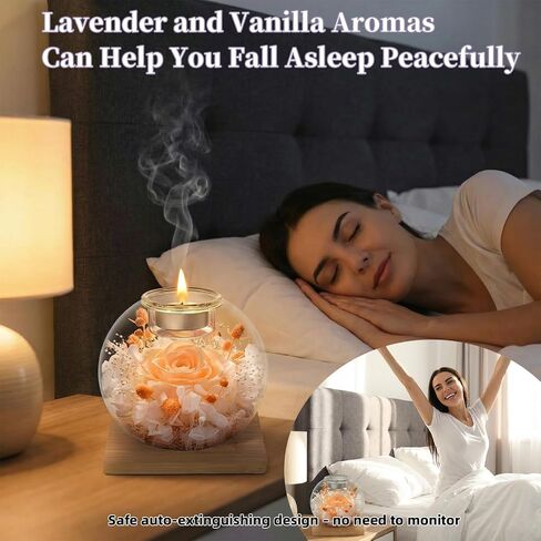 Champagne Forever Flowers Scented Candle in Glass Dome-Long Lasting Aroma Home Decor | Unique Birthday Gift for Women, Mom, Girlfriend, Wife | Ideal for Mother's Day, Valentine's Day, Christmas in Kuwait