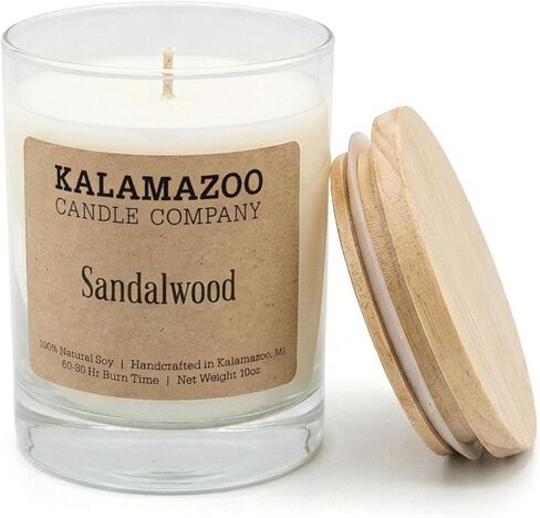 Kalamazoo Candle Company Hand-Poured Soy Wax Candle – 10oz Classic Jar, 60-80 Hour Burn Time – Made in USA, Highly Scented, Phthalate-Free (Magnolia) in Kuwait