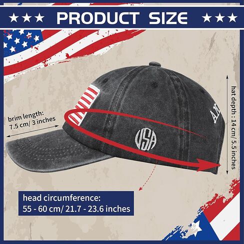Haysandy 4 Pieces 250 Anniversary USA Hats American Baseball Caps 4th of July Embroidered USA Patriotic Pride Hats Adjustable Washed Cotton Baseball Cap for Men Women in Kuwait
