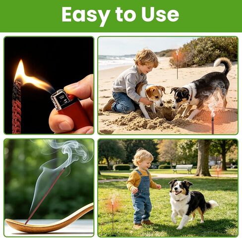 24 Pack Mosquito Incense Sticks for Outdoor Patio Backyard Indoors Camping Travel Yoga, DEET Free Mosquito Repellent Sticks Safe for Kids Pets, Long-Lasting 2-Hour Burn Time in Saudi Arabia