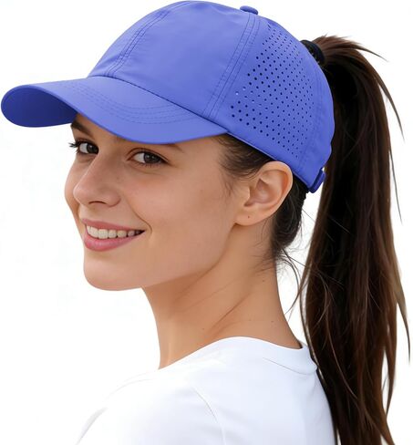 Womens Ponytail Baseball Cap Adjustable High Messy Bun Ponycap Quick Drying Trucker Hats in Saudi Arabia