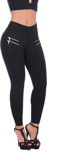 Cotton Leggings for Women with Zippers with Internal Body Shaper and Butt Lifter Multiple Styles in Saudi Arabia