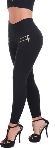Cotton Leggings for Women with Zippers with Internal Body Shaper and Butt Lifter Multiple Styles in Saudi Arabia