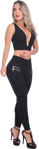 Cotton Leggings for Women with Zippers with Internal Body Shaper and Butt Lifter Multiple Styles in Saudi Arabia
