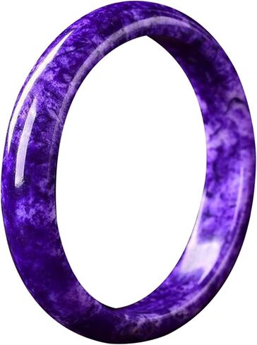 Jade Bangle Bracelet for Women, Natural Purple Pink Blue Shujulai Retro Chinese Style Gemstone Jewelry in Saudi Arabia