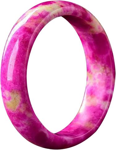 Jade Bangle Bracelet for Women, Natural Purple Pink Blue Shujulai Retro Chinese Style Gemstone Jewelry in Saudi Arabia