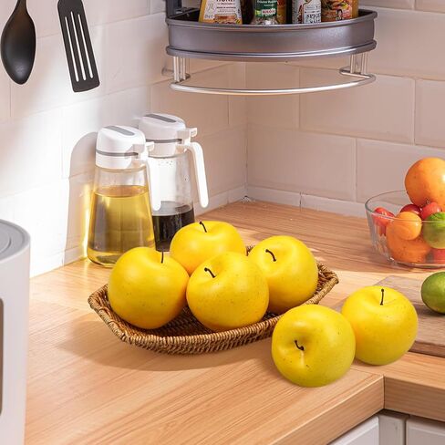 Lorigun 6 Pcs Fake Apples, Artificial Apples for Decoration Realistic Fake Fruits Yellow Faux Apples for Crafts, Faux Fruits for Kitchen Display Prop in Kuwait