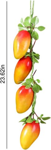 5 Strings Artificial Fruit Hanging Strings, Fake Mango Bunch Lifelike Fruit Photography Props for Home Kitchen Hanging Ornaments Farmhouse Decoration in Kuwait