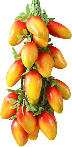 5 Strings Artificial Fruit Hanging Strings, Fake Mango Bunch Lifelike Fruit Photography Props for Home Kitchen Hanging Ornaments Farmhouse Decoration in Kuwait