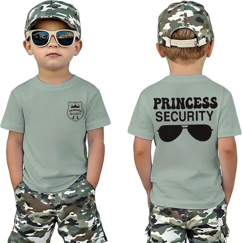 تي شيرت Ritatte Princess Security للأولاد رائع للأطفال برسومات سحرية تي شيرت للأطفال الصغار في عطلة عائلية ورحلة صيفية in Kuwait