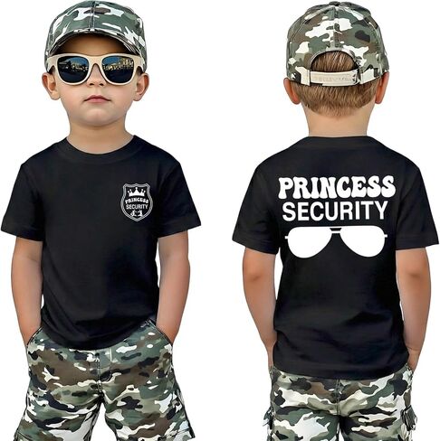 تي شيرت Ritatte Princess Security للأولاد رائع للأطفال برسومات سحرية تي شيرت للأطفال الصغار في عطلة عائلية ورحلة صيفية in Kuwait