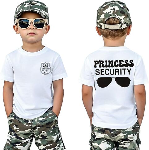 تي شيرت Ritatte Princess Security للأولاد رائع للأطفال برسومات سحرية تي شيرت للأطفال الصغار في عطلة عائلية ورحلة صيفية in Kuwait