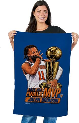 Northwest New York Knicks Jalen Brunson 2026 NBA Finals MVP Celly Wall Hanging Tapestry 24x36 inches in Kuwait