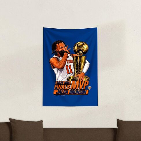 Northwest New York Knicks Jalen Brunson 2026 NBA Finals MVP Celly Wall Hanging Tapestry 24x36 inches in Kuwait