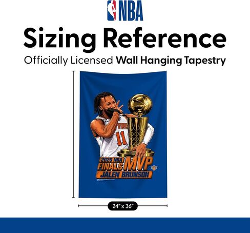Northwest New York Knicks Jalen Brunson 2026 NBA Finals MVP Celly Wall Hanging Tapestry 24x36 inches in Kuwait