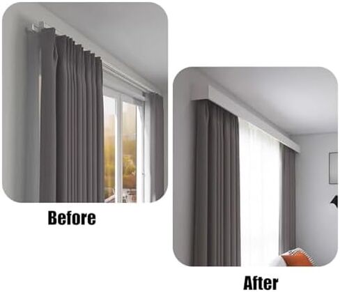 Extra-Long Wall-Mounted Window Cornice Cover - Conceal Curtain Track (110 cm / 3.6 ft) - Modern Sleek Design for Elegant Window Treatments and Home Decor Solutions in Kuwait