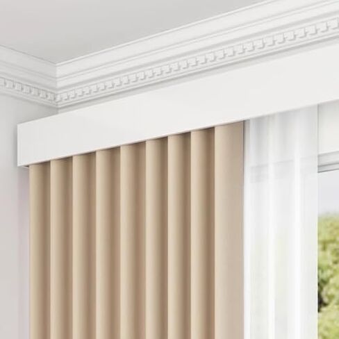 Heavy Duty 3m Double Curtain Track System - Aluminum Ceiling & Wall Mount, Includes White Valance, Perfect for Smooth Curtain Hanging at Home & Office in Kuwait