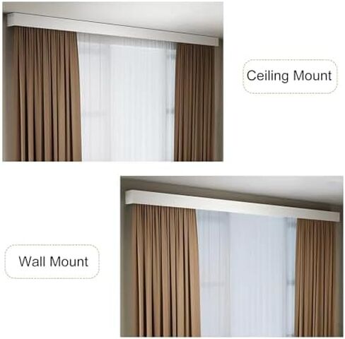 3-in-1 Adjustable Curtain Track System, 19.7ft Wall-Mounted Aluminum Rail Set for Living Room & Bedroom, Easy Installation, Modern Design, Versatile Home Decor Solution. in Kuwait