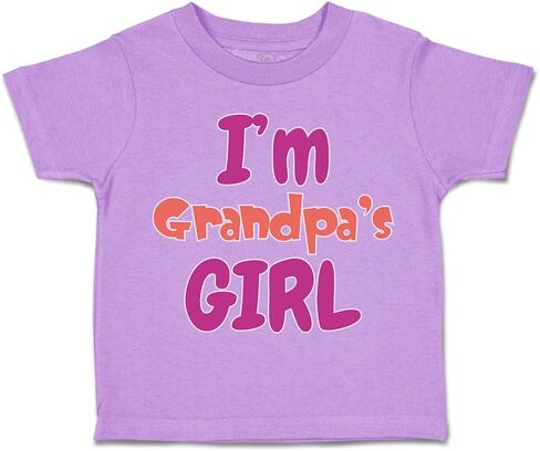 Toddler T-Shirt I'm Grandpa's Girl Cotton Impressive Kids Clothes Awesome Grandfather Baby Funny Pops Tee Lavender Design Only 3T in Kuwait