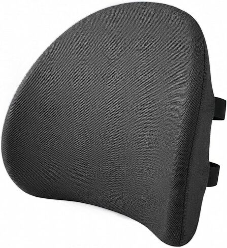 Lumbar Support Pillow for Office Chair - Ergonomic Memory Foam Back Support for Office Chair, Office Chair Back Support Cushion for Back Pain, Ideal Back Support Pillow for Car & Office, Black in Saudi Arabia