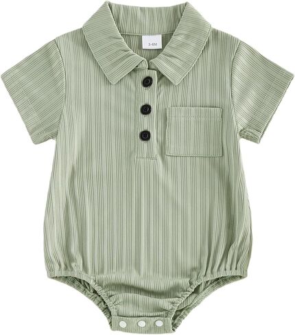 Baby Plaid Romper Boys Girls Button Down Bodysuit Long Sleeve Lapel Neck Tops Fall Winter Festival Clothes in Kuwait