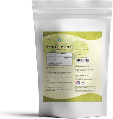 Herbal Hills Amla Powder 454 gms Indian Gooseberry Emblica Officinalis Rich in Antioxidant (16 Ounce Pack of 1) in Saudi Arabia