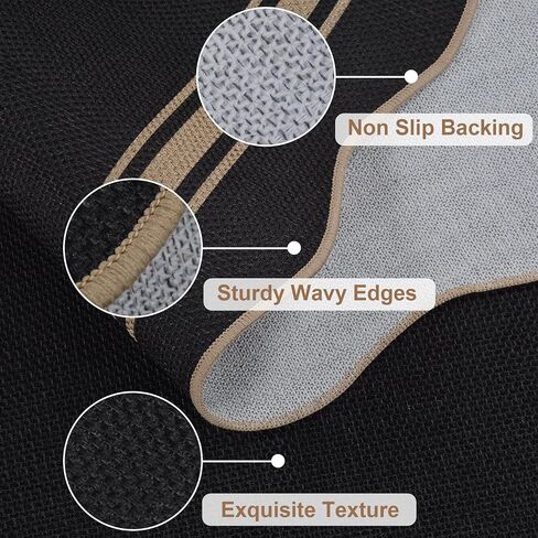 Easy Jute 3x5 Outdoor Rug Washable Non Slip Rug for Entryway Indoor Outdoor Farmhouse Neutral Scalloped Carpet for Backyard Patio Proch Living Room in Saudi Arabia