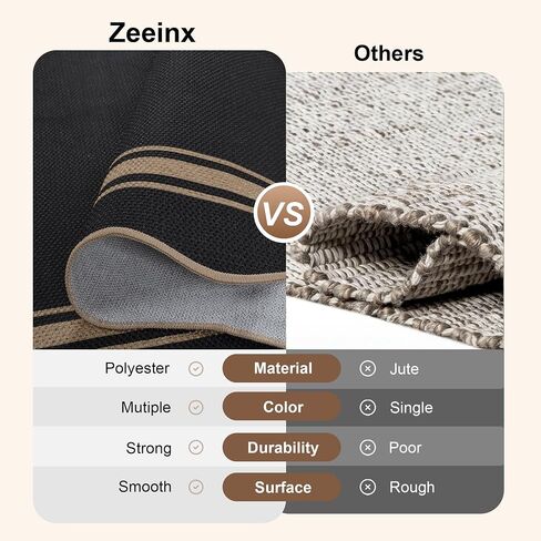 Easy Jute 3x5 Outdoor Rug Washable Non Slip Rug for Entryway Indoor Outdoor Farmhouse Neutral Scalloped Carpet for Backyard Patio Proch Living Room in Saudi Arabia