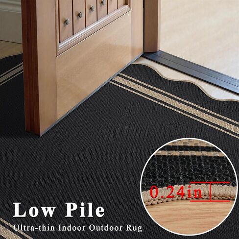 Easy Jute 3x5 Outdoor Rug Washable Non Slip Rug for Entryway Indoor Outdoor Farmhouse Neutral Scalloped Carpet for Backyard Patio Proch Living Room in Saudi Arabia