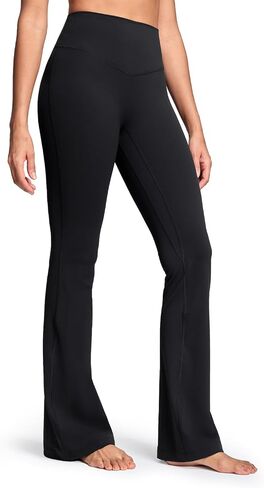 HeyNuts Bold V-dip Back No Front Seam Flare Leggings 29"/30.5"/32.5"/34.5", Butt Lifting Tummy Control Wide Leg Yoga Pants in Saudi Arabia